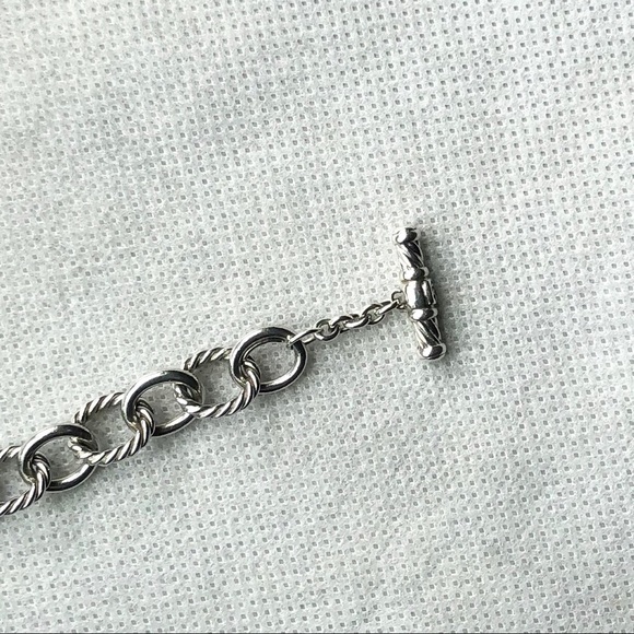 David Yurman oval link bracelet /black onyx charm - Picture 4 of 7